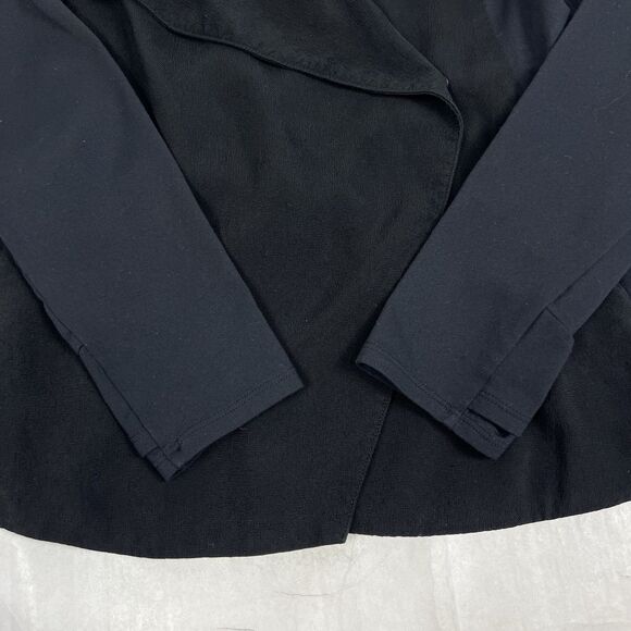 Athleta Yama Blazer Wrap Jacket Women's Small Black Snap Closure Zip Pockets - Picture 7 of 12